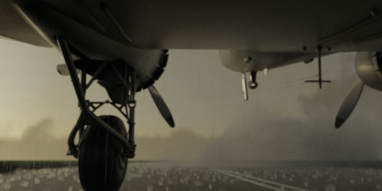 airplane in the airport ready to take off